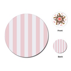 Pastel Pink Stripes Playing Cards Single Design (round) by mccallacoulture