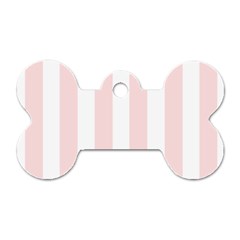 Pastel Pink Stripes Dog Tag Bone (one Side)