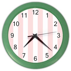 Pastel Pink Stripes Color Wall Clock by mccallacoulture