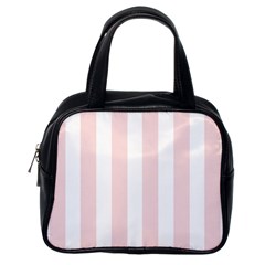 Pastel Pink Stripes Classic Handbag (one Side) by mccallacoulture