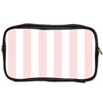 Pastel Pink Stripes Toiletries Bag (Two Sides) Front