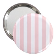 Pastel Pink Stripes 3  Handbag Mirrors by mccallacoulture