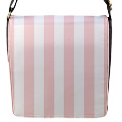 Pastel Pink Stripes Flap Closure Messenger Bag (s) by mccallacoulture