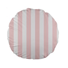 Pastel Pink Stripes Standard 15  Premium Flano Round Cushions by mccallacoulture