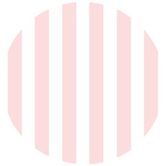 Pastel Pink Stripes Wooden Puzzle Round