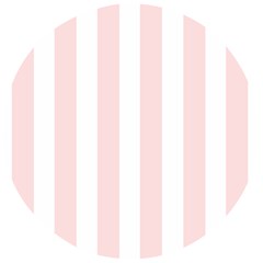 Pastel Pink Stripes Wooden Bottle Opener (round)