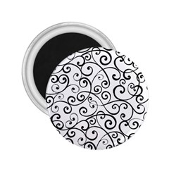 Black And White Swirls 2 25  Magnets