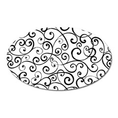 Black And White Swirls Oval Magnet by mccallacoulture