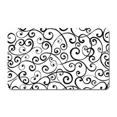 Black And White Swirls Magnet (rectangular) by mccallacoulture