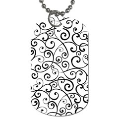 Black And White Swirls Dog Tag (one Side) by mccallacoulture