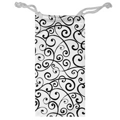 Black And White Swirls Jewelry Bag