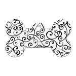 Black and White Swirls Dog Tag Bone (Two Sides) Back