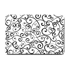 Black And White Swirls Small Doormat  by mccallacoulture