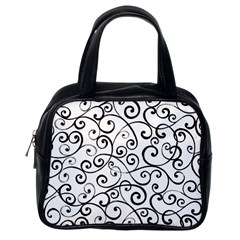 Black And White Swirls Classic Handbag (one Side) by mccallacoulture