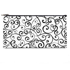 Black And White Swirls Pencil Cases by mccallacoulture