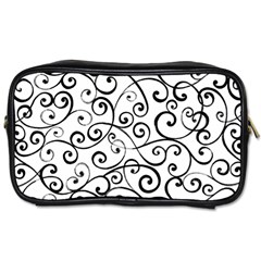 Black And White Swirls Toiletries Bag (two Sides) by mccallacoulture