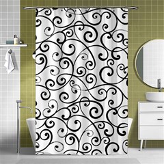 Black And White Swirls Shower Curtain 48  X 72  (small)  by mccallacoulture