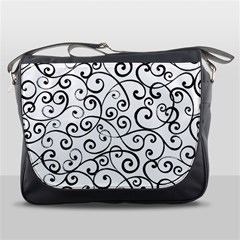 Black And White Swirls Messenger Bag by mccallacoulture