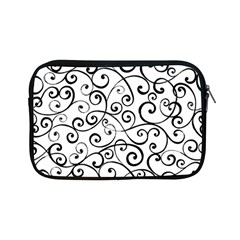 Black And White Swirls Apple Ipad Mini Zipper Cases by mccallacoulture