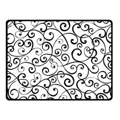 Black And White Swirls Double Sided Fleece Blanket (small)  by mccallacoulture