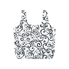 Black And White Swirls Full Print Recycle Bag (s) by mccallacoulture