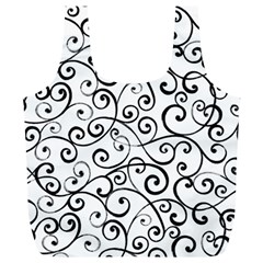 Black And White Swirls Full Print Recycle Bag (xl) by mccallacoulture