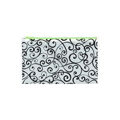 Black And White Swirls Cosmetic Bag (xs) by mccallacoulture