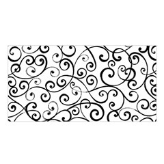 Black And White Swirls Satin Shawl