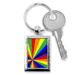 Rainbow Pattern Key Chain (rectangle) by designsbymallika