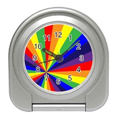 Rainbow Pattern Travel Alarm Clock by designsbymallika