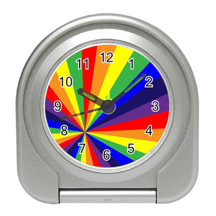 Rainbow Pattern Travel Alarm Clock