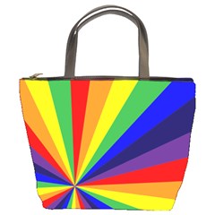 Rainbow Pattern Bucket Bag by designsbymallika