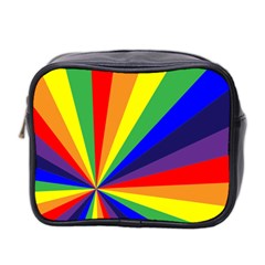 Rainbow Pattern Mini Toiletries Bag (two Sides) by designsbymallika