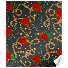 Golden Chain Pattern With Roses Canvas 20  X 24  by designsbymallika