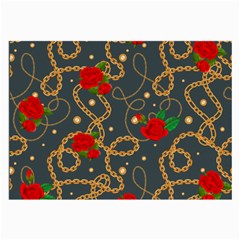 Golden Chain Pattern With Roses Large Glasses Cloth by designsbymallika