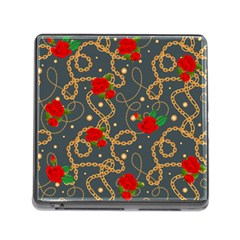 Golden Chain Pattern With Roses Memory Card Reader (square 5 Slot) by designsbymallika