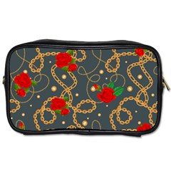 Golden Chain Pattern With Roses Toiletries Bag (one Side) by designsbymallika