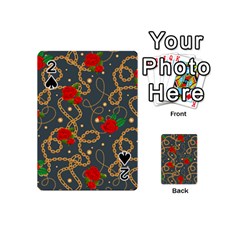 Golden Chain Pattern With Roses Playing Cards 54 Designs (mini) by designsbymallika