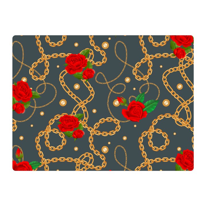 GOLDEN CHAIN PATTERN WITH ROSES Double Sided Flano Blanket (Mini) 