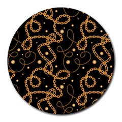 Golden Chain Print Round Mousepads