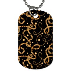 Golden Chain Print Dog Tag (one Side) by designsbymallika