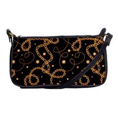 Golden Chain Print Shoulder Clutch Bag by designsbymallika