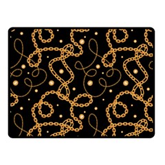 Golden Chain Print Double Sided Fleece Blanket (small)  by designsbymallika