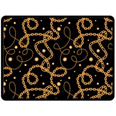 Golden Chain Print Double Sided Fleece Blanket (large)  by designsbymallika