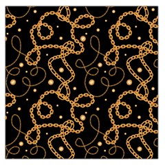 Golden Chain Print Large Satin Scarf (square) by designsbymallika