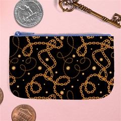 Golden Chain Print Large Coin Purse by designsbymallika