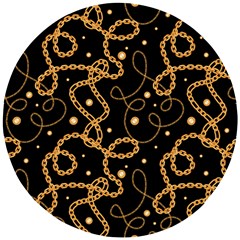 Golden Chain Print Wooden Puzzle Round by designsbymallika