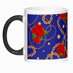 Blue Golden Chain Rose Pattern Morph Mugs by designsbymallika