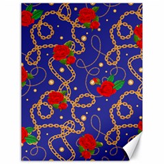 Blue Golden Chain Rose Pattern Canvas 18  X 24  by designsbymallika