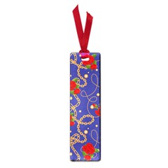 Blue Golden Chain Rose Pattern Small Book Marks by designsbymallika